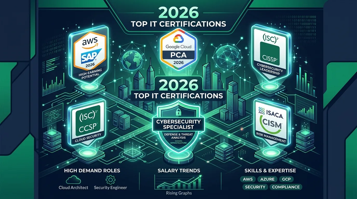 IT professional studying for a cloud and cybersecurity certification exam in 2026